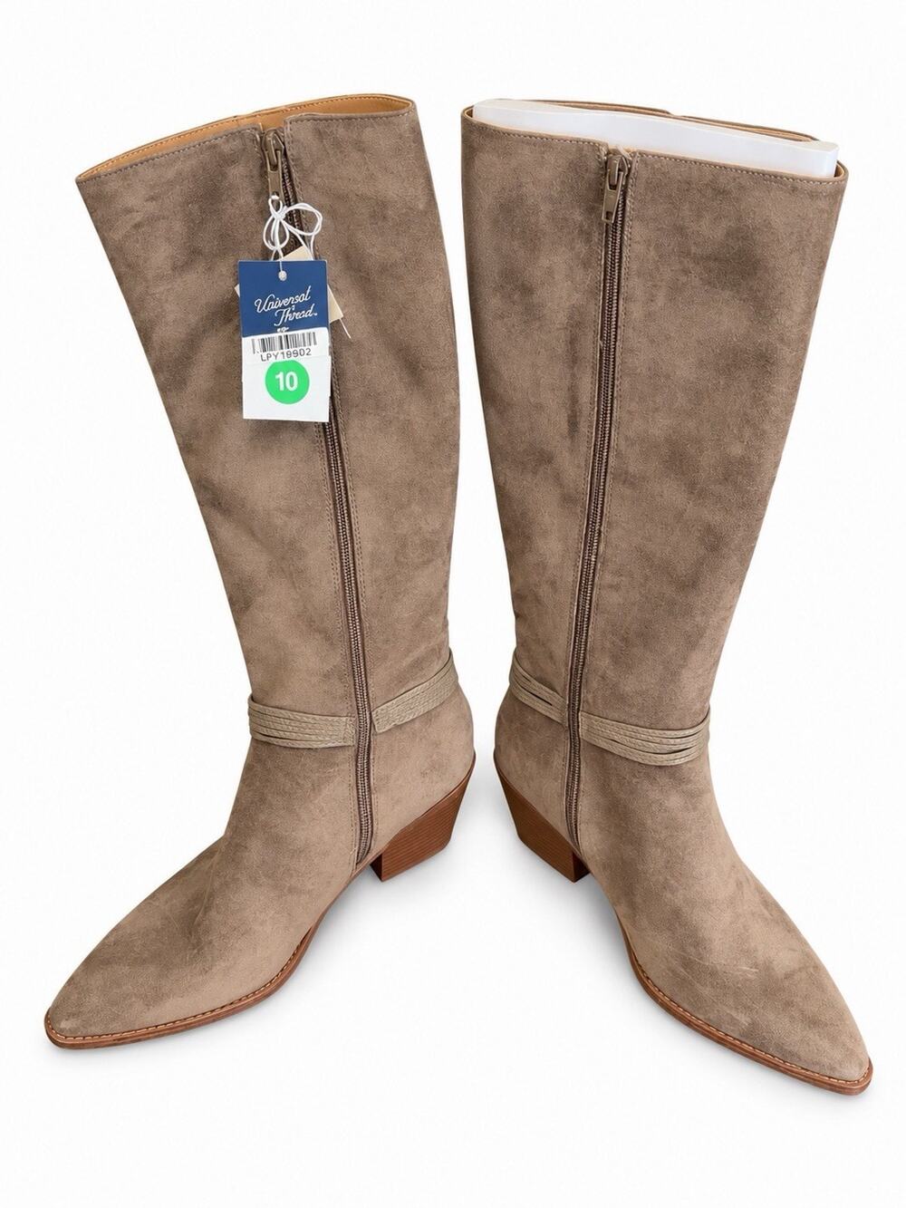 Universal Thread Women’s Knee High Western Boots Size 10 Taupe Brown NWT